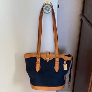 Stylish Navy and Tan Tote Bag